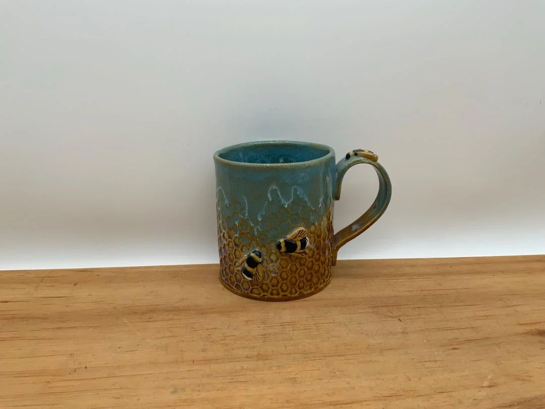 Moth & Raven Honeycomb Bee Mug
