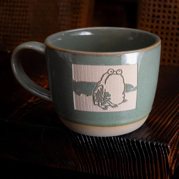 Ito Jakuchu Frog Carved Mug