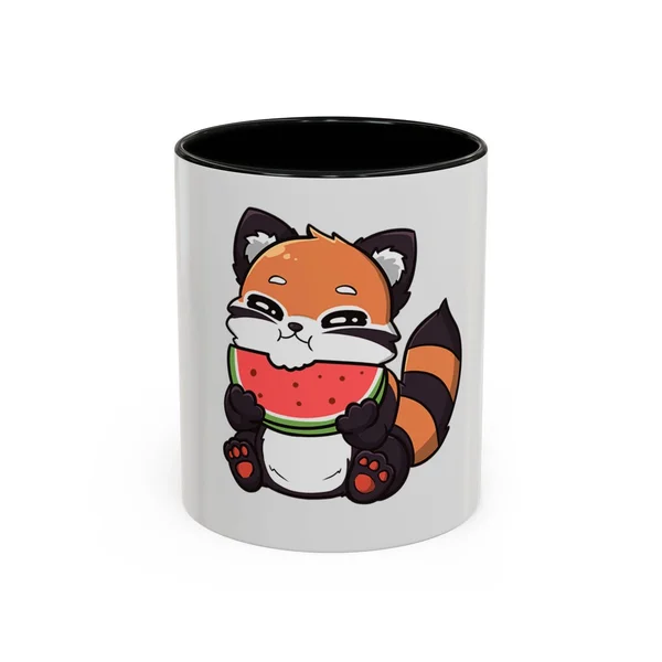Red Panda Eating Watermelon Mug